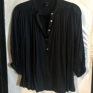J Crew Draped Black Top (roomy) Small